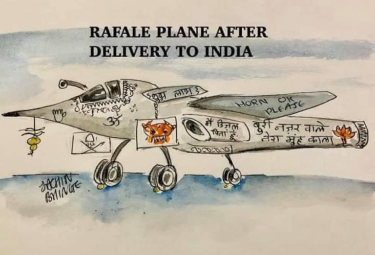 ರಫೇಲ್ ಯುದ್ಧ ವಿಮಾನದ ಚಕ್ರಕ್ಕೆ ನಿಂಬೆಹಣ್ಣು: ಸಾಮಾಜಿಕ ಜಾಲತಾಣಗಳಲ್ಲಿ ಫುಲ್ ಟ್ರೋಲ್