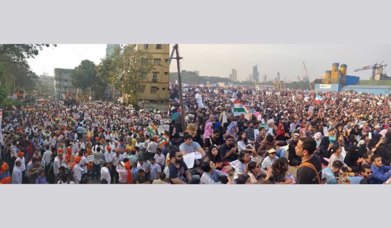 ಮುಂಬೈನಲ್ಲಿ ಕೇವಲ 4 ಕಿ.ಮೀ ಅಂತರದಲ್ಲಿ CAA ಪರ ಮತ್ತು ವಿರುದ್ಧ ಜರುಗಿದ ಬೃಹತ್‌ ಶಾಂತಿಯುತ ಪ್ರತಿಭಟನೆಗಳು!