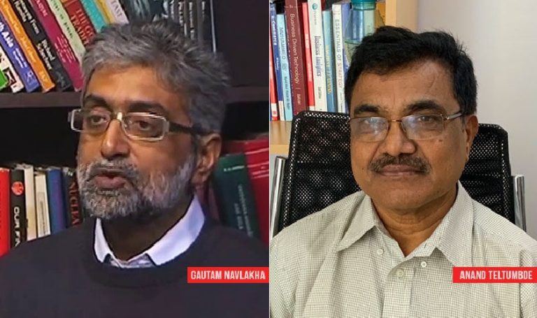 ರಾಷ್ಟ್ರೀಯ ತನಿಖಾ ಸಂಸ್ಥೆಯ ಮುಂದೆ ಶರಣಾದ ಹೋರಾಟಗಾರರಾದ ತೇಲ್ತುಂಬ್ಡೆ ಹಾಗೂ ನವಲಖ