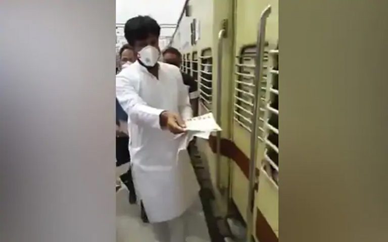 Your train ticket fare has been paid by Sonia Gandhi: Congress legislator distributing pamphlets on train