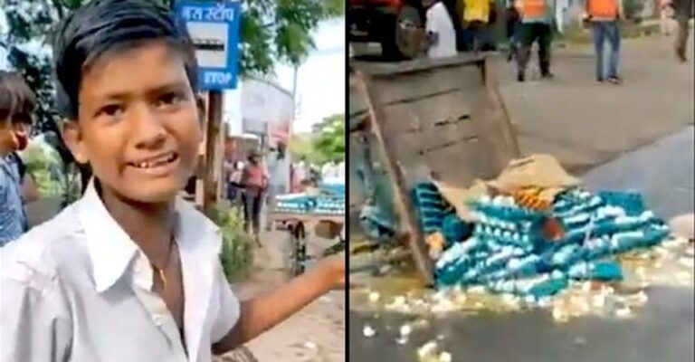 100 ರೂ ಲಂಚ ಕೊಡದ ಕಾರಣಕ್ಕೆ ಮೊಟ್ಟೆ ಮಾರುತ್ತಿದ್ದ ಬಾಲಕನ ತಳ್ಳುಗಾಡಿ ಕೆಡವಿದ ಅಧಿಕಾರಿಗಳು!