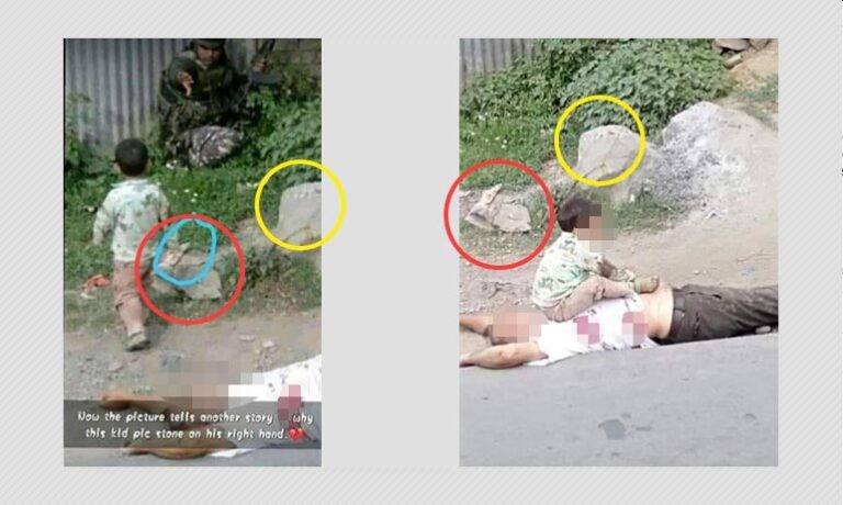 ಫ್ಯಾಕ್ಟ್‌ಚೆಕ್‌: ಅಜ್ಜನನ್ನು ಕೊಂದದ್ದಕ್ಕಾಗಿ ಈ ಮಗು ಸೈನಿಕನ ಮೇಲೆ ಕಲ್ಲೆತ್ತಿ ಎಸೆಯಲು ಹೋಯಿತೆ?
