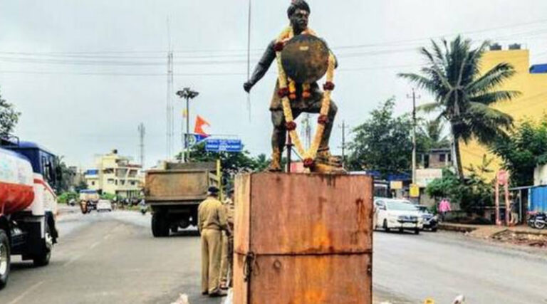ಸಂಗೊಳ್ಳಿ ರಾಯಣ್ಣ-ಶಿವಾಜಿ ಪ್ರತಿಮೆ ವಿವಾದ: ಬೆಳಗಾವಿಯಲ್ಲಿ ಕನ್ನಡಿಗರು, ಮರಾಠಿಗರ ನಡುವೆ ಘರ್ಷಣೆ