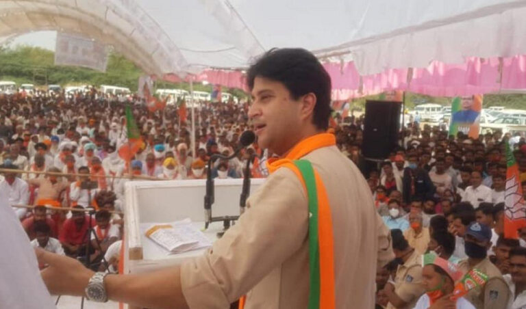 ಕಾಂಗ್ರೆಸ್ ಪರ ಮತ ಯಾಚಿಸಿದ ಜ್ಯೋತಿರಾಧಿತ್ಯ ಸಿಂಧಿಯಾ