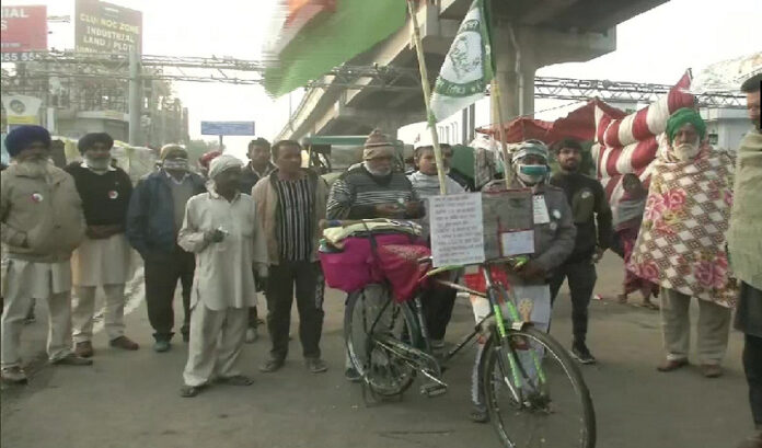 1000 ಕಿ.ಮೀ ಸೈಕಲ್ ತುಳಿದು ರೈತ ಹೋರಾಟಕ್ಕೆ ಬಂದ 60 ರ ವೃದ್ಧ!