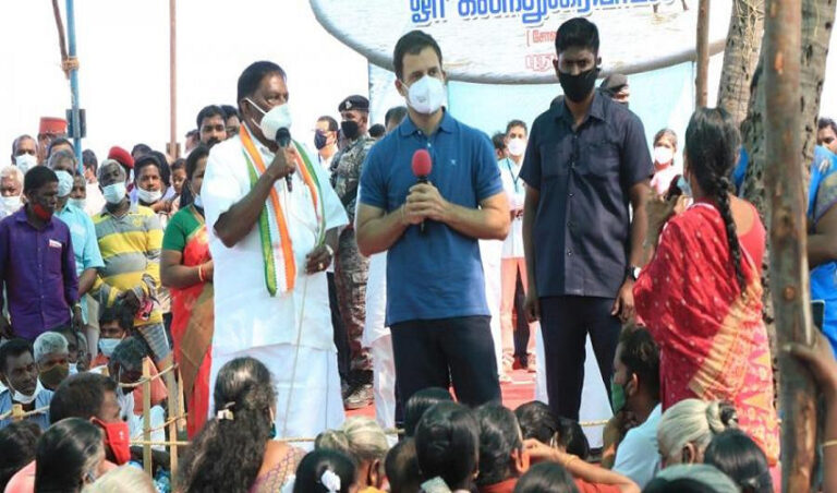 ಪುದುಚೇರಿಗೆ ರಾಹುಲ್ ಗಾಂಧಿ ಭೇಟಿ: ಮೀನುಗಾರ ಮಹಿಳೆಯ ಕಷ್ಟವನ್ನು ತಪ್ಪಾಗಿ ಭಾಷಂತರಿಸಿದ ಸಿಎಂ