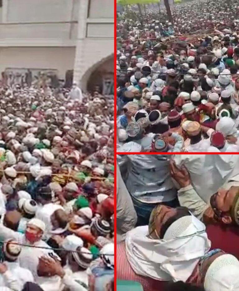 ಯುಪಿ ಮುಸ್ಲಿಂ ಧರ್ಮಗುರು ಅಂತ್ಯಕ್ರಿಯೆಯಲ್ಲಿ ಸಾವಿರಾರು ಜನ ಭಾಗಿ: ಕೋವಿಡ್ ನಿಯಮಗಳ ಉಲ್ಲಂಘನೆ