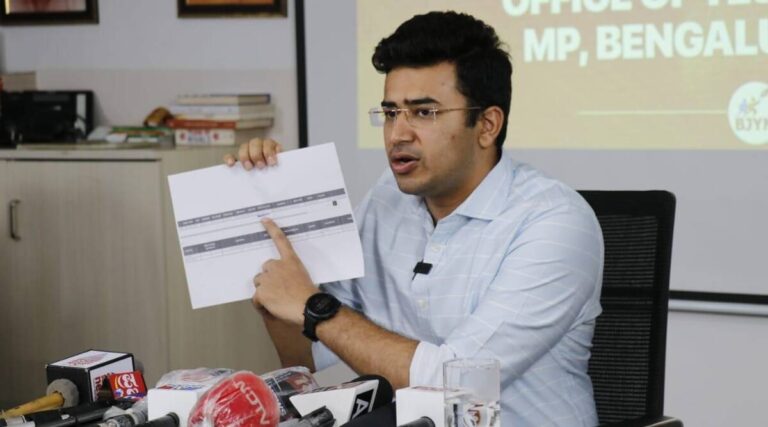 ಬೆಡ್ ಬ್ಲಾಕಿಂಗ್ ಹಗರಣಕ್ಕೆ ಕೋಮುಬಣ್ಣ: ಪತ್ರಕರ್ತರ ಮುಖ್ಯ ಪ್ರಶ್ನೆಗಳಿಗೆ ಸಂಸದ ತೇಜಸ್ವಿ ಸೂರ್ಯ ನಿರುತ್ತರ!