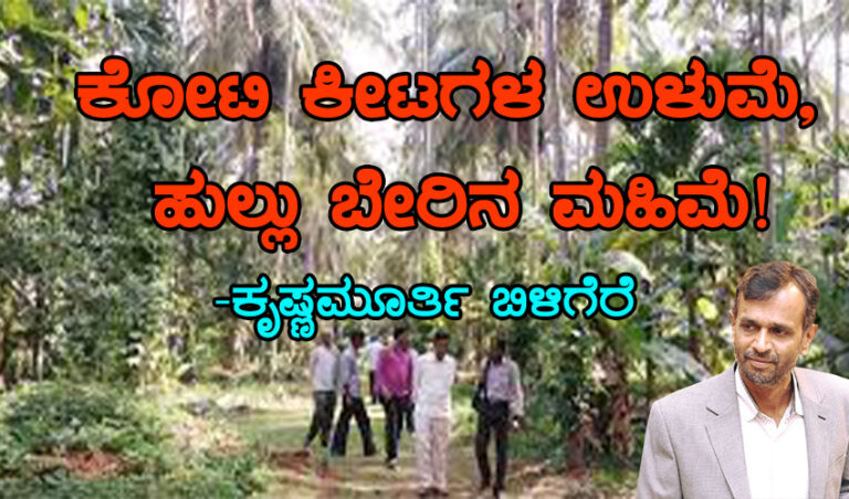 ನಮ್ಮ ತೋಟದ ಸಾಲಿಗೆ ನೀವೂ ಬನ್ನಿ: ಕೋಟಿ ಕೀಟಗಳ ಉಳುಮೆ, ಹುಲ್ಲು ಬೇರಿನ ಮಹಿಮೆ!