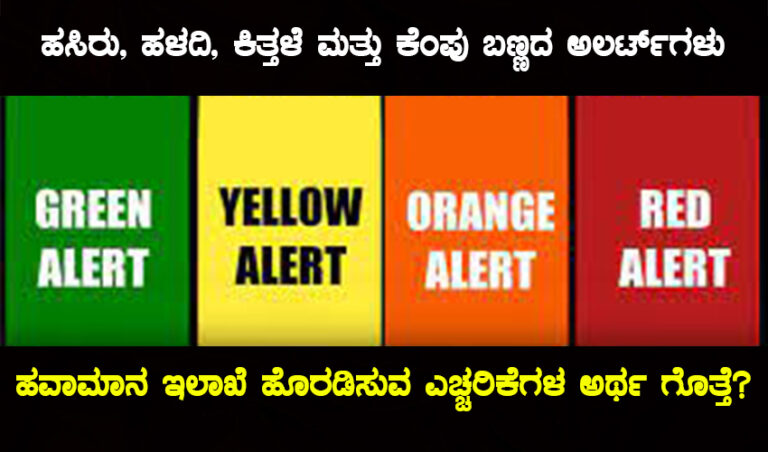 ರೆಡ್ ಅಲರ್ಟ್-ಯೆಲ್ಲೋ ಅಲರ್ಟ್: ಹವಾಮಾನ ಇಲಾಖೆ ಹೊರಡಿಸುವ ಎಚ್ಚರಿಕೆಗಳ ಅರ್ಥ ಗೊತ್ತೆ?
