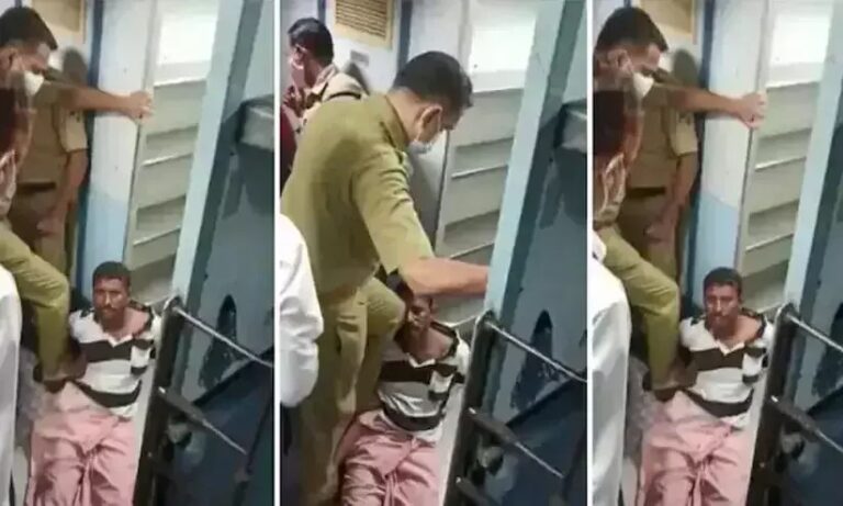 ರೈಲಿನಲ್ಲಿ ಪ್ರಯಾಣಿಕನನ್ನು ಥಳಿಸಿದ ಪೊಲೀಸ್‌!