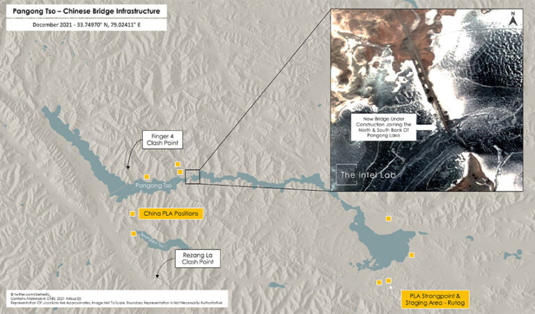 ಲಡಾಖ್: ಪಾಂಗಾಂಗ್ ಸರೋವರಕ್ಕೆ ಸೇತುವೆ ನಿರ್ಮಿಸುತ್ತಿರುವ ಚೀನಾ!