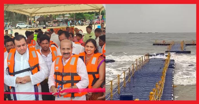 ಉಡುಪಿ: ಉದ್ಘಾಟನೆಯಾದ ಮೂರೇ ದಿನದಲ್ಲಿ ಕೊಚ್ಚಿ ಹೋದ ತೇಲುವ ಸೇತುವೆ; 40% ಕಮಿಷನ್‌‌ ಫಲ ಎಂದ ಜನರು!