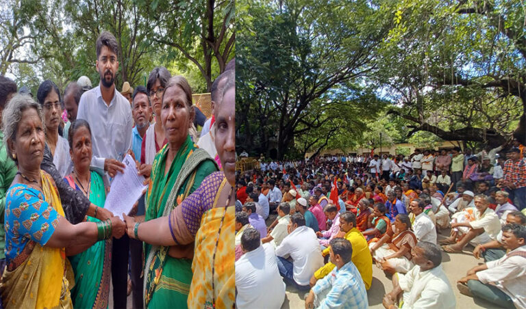 ಬಳ್ಳಾರಿ ತಲುಪಿದ ಗಣಿ ಕಾರ್ಮಿಕರ ಪಾದಯಾತ್ರೆ: ಜಿಲ್ಲಾಧಿಕಾರಿ ಕಚೇರಿಗೆ ಮುತ್ತಿಗೆ