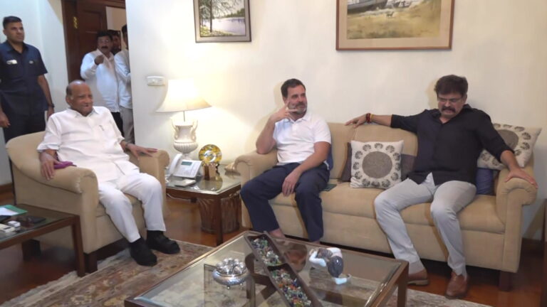 ಮಹಾರಾಷ್ಟ್ರ ರಾಜಕೀಯ ಅಸ್ಥಿರತೆ: ಶರದ್ ಪವಾರ್ ಭೇಟಿಯಾದ ರಾಹುಲ್ ಗಾಂಧಿ