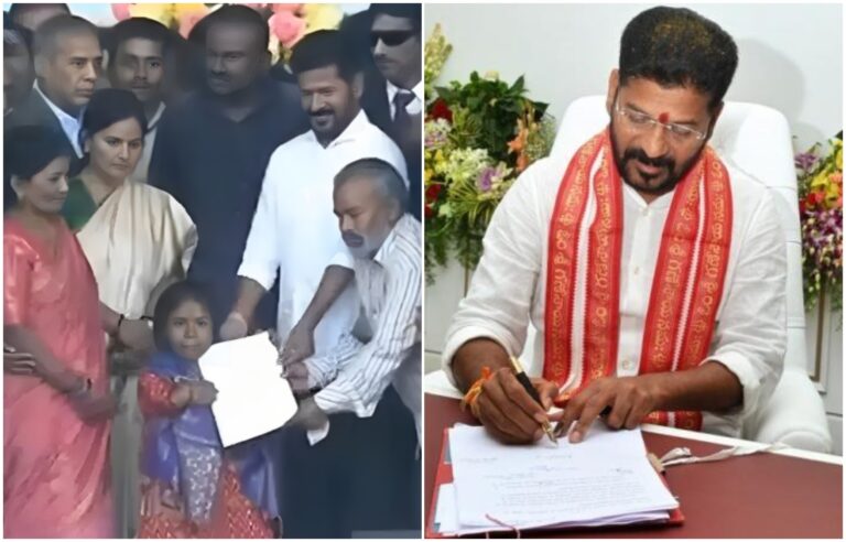 ತೆಲಂಗಾಣ: ಮೊದಲ ದಿನವೇ 6 ಗ್ಯಾರಂಟಿಗಳಿಗೆ ಅಂಕಿತ ಹಾಕಿದ ರೇವಂತ್ ರೆಡ್ಡಿ, ವಿಶೇಷ ಚೇತನ ಮಹಿಳೆಗೆ ಉದ್ಯೋಗ