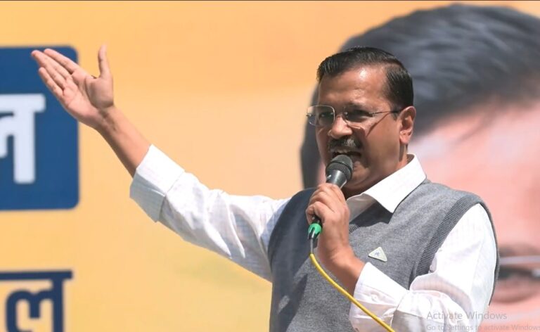 ಲೋಕಸಭಾ ಚುನಾವಣಾ ಪ್ರಚಾರ ಪ್ರಾರಂಭಿಸಿದ ಅರವಿಂದ್ ಕೇಜ್ರಿವಾಲ್, ಭಗವಂತ್ ಮಾನ್