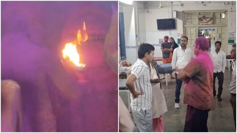 ಹೋಳಿ ಆಚರಣೆ ವೇಳೆ ಬೆಂಕಿ ಅವಘಡ; 14 ಸಿಬ್ಬಂದಿಗೆ ಗಾಯ, 9 ಮಂದಿ ಸ್ಥಿತಿ ಗಂಭೀರ