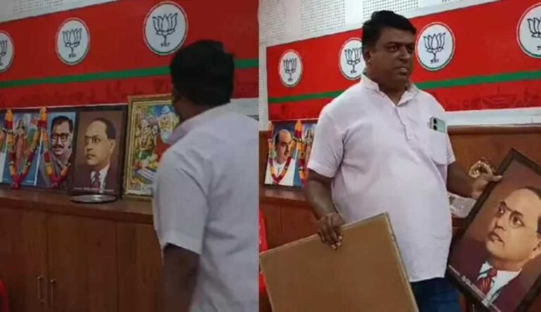 ಕಚೇರಿಯಿಂದ ಅಂಬೇಡ್ಕರ್‌, ವಾಲ್ಮೀಕಿ ಫೋಟೋ ತೆಗೆಸಿದ ಆರೋಪ : ಪ್ರಲ್ಹಾದ್ ಜೋಶಿ ವಿರುದ್ಧ ಕಾಂಗ್ರೆಸ್ ಆಕ್ರೋಶ