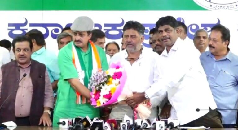 ಬಿಜೆಪಿ ಪ್ರಾಥಮಿಕ ಸದಸ್ಯತ್ವಕ್ಕೆ ರಾಜೀನಾಮೆ ಕೊಟ್ಟ ಸಿಪಿ ಯೋಗೇಶ್ವರ್; ಡಿಕೆಶಿ ಸಮ್ಮುಖದಲ್ಲಿ ಕಾಂಗ್ರೆಸ್ ಸೇರ್ಪಡೆ