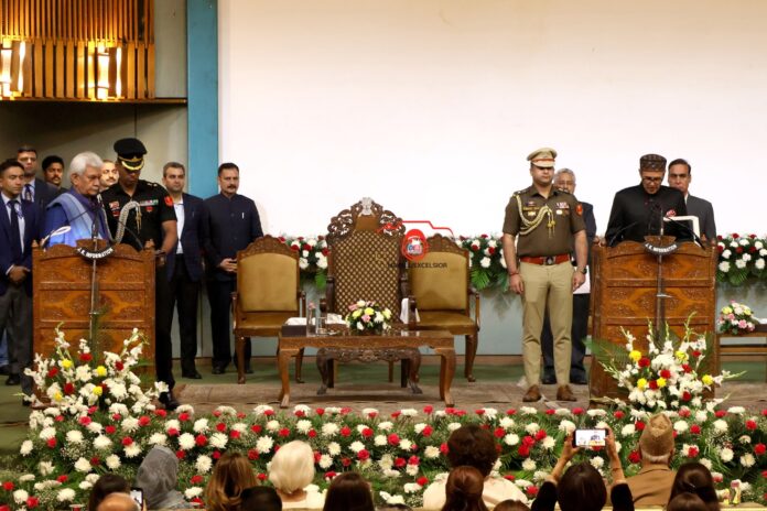 ಜಮ್ಮು ಕಾಶ್ಮೀರ, ಕೇಂದ್ರಾಡಳಿತ ಪ್ರದೇಶ, ಮೊದಲ ಮುಖ್ಯಮಂತ್ರಿ, ಒಮರ್ ಅಬ್ದುಲ್ಲಾ, ಪ್ರಮಾಣ ವಚನ, Jammu and Kashmir, Union Territory, First Chief Minister, Omar Abdullah, sworn in,