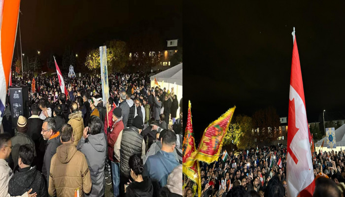 ದೀಪಾವಳಿಯಂದು ದೇವಸ್ಥಾನದ ಮೇಲೆ ದಾಳಿ; ಕೆನಡಾದಲ್ಲಿ ಹಿಂದೂಗಳಿಂದ ಬೃಹತ್ ಪ್ರತಿಭಟನೆ