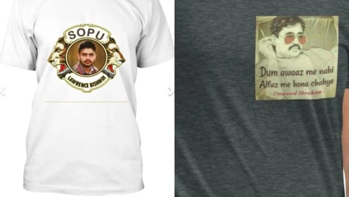 ಲಾರೆನ್ಸ್ ಬಿಷ್ಣೋಯ್, ದಾವೂದ್ ಇಬ್ರಾಹಿಂ ,ವೈಭವೀಕರಿಸು,ಟೀ-ಶರ್ಟ್‌, ಮಾರಾಟ, ಫ್ಲಿಪ್‌ಕಾರ್ಟ್, ಅಲೈಕ್ಸ್‌ಪ್ರೆಸ್‌ ,ವಿರುದ್ಧ, ಪ್ರಕರಣ, Lawrence Bishnoi, Dawood Ibrahim, glorify, t-shirt, sale, flipkart, AliExpress, vs, case,