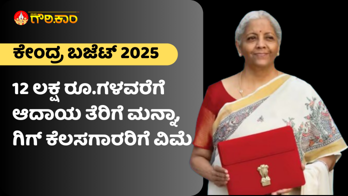 ಕೇಂದ್ರ ಬಜೆಟ್ 2025,12 ಲಕ್ಷ ರೂ.,ಆದಾಯ ತೆರಿಗೆ , ಗಿಗ್ ಕೆಲಸ, ವಿಮೆ, Union Budget 2025,Rs. 12 lakh, Income Tax, Gig Work, Insurance,