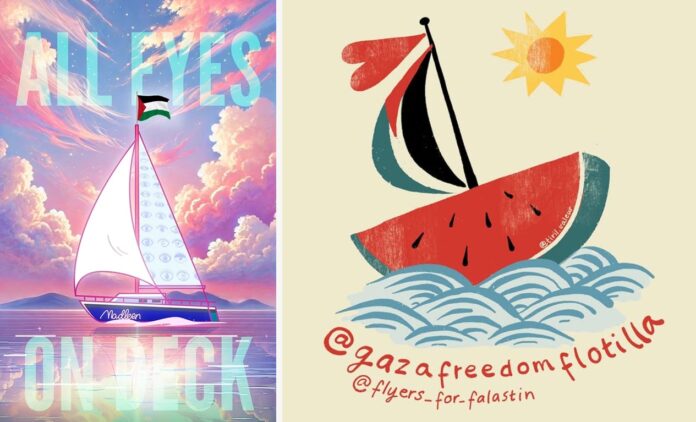 #AllEyesOnDeck | ಗಾಝಾಗೆ ಹೊರಟ 'ಮದ್ಲೀನ್‌'ಗೆ 4ನೇ ಬೆಳಗು; ಗ್ರೀಸ್‌ ತೀರದ ಬಳಿ ಡ್ರೋನ್ ಹಾರಾಟ! , Madleen, #AllEyesOnDeck | 4th day of dawn for 'Madeleine' bound for Gaza; Drone flies near the Greek coast!, #AllEyesOnDeck, ಗಾಝಾ, ಮದ್ಲೀನ್‌, 4ನೇ ಬೆಳಗು, ಗ್ರೀಸ್‌ ತೀರ, ಡ್ರೋನ್, Gaza, Madeleine, 4th of March, Greek coast, drone,