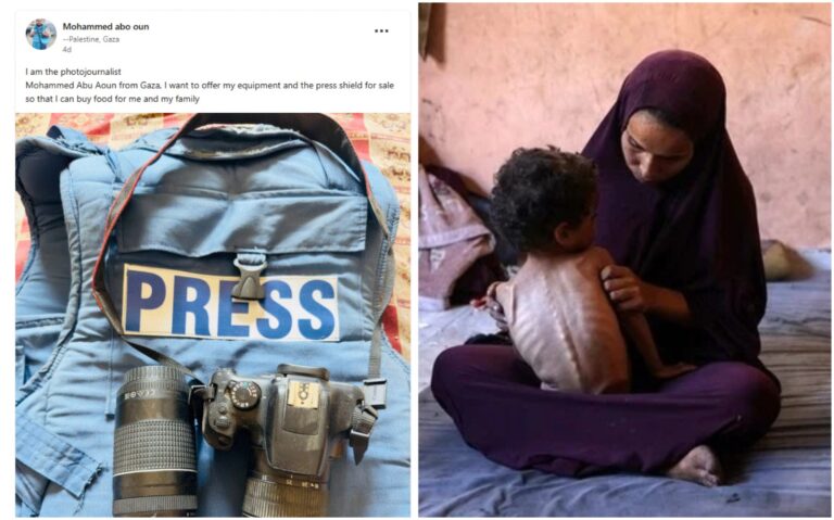 ಗಾಝಾ | ಹಸಿವಿನಿಂದ ಮತ್ತೆ ಐವರು ಸಾವು: ಆಹಾರ ಖರೀದಿಸಲು ಕ್ಯಾಮರಾ, ಪ್ರೆಸ್ ಶೀಲ್ಡ್ ಮಾರಾಟಕ್ಕಿಟ್ಟ ಪತ್ರಕರ್ತ