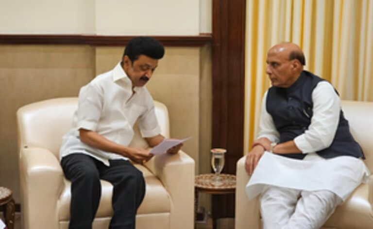 ಉಪರಾಷ್ಟ್ರಪತಿ ಚುನಾವಣೆ: ಸ್ಟಾಲಿನ್‌ಗೆ ಕರೆ ಮಾಡಿ ಎನ್‌ಡಿಎ ಅಭ್ಯರ್ಥಿ ಬೆಂಬಲಿಸುವಂತೆ ಕೋರಿದ ರಾಜನಾಥ್ ಸಿಂಗ್