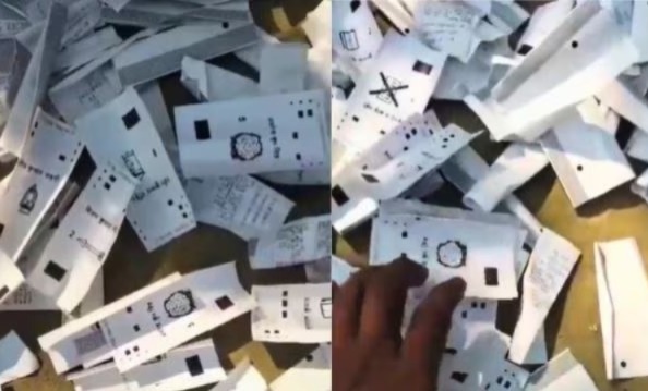 ಬಿಹಾರ ಚುನಾವಣೆ : ರಸ್ತೆ ಬದಿ ಪತ್ತೆಯಾದ ವಿವಿಪ್ಯಾಟ್‌ ಸ್ಲಿಪ್‌ಗಳು