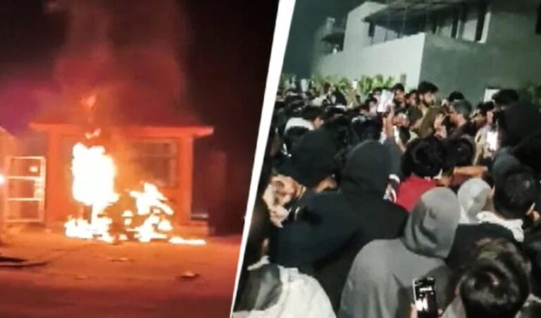 ಹಿಂಸಾಚಾರಕ್ಕೆ ತಿರುಗಿದ ವಿದ್ಯಾರ್ಥಿಗಳ ಪ್ರತಿಭಟನೆ: ವಿಐಟಿ ಭೋಪಾಲ್ ವಿವಿ ಕ್ಯಾಂಪಸ್ ಧ್ವಂಸ, ವಾಹನಗಳಿಗೆ ಬೆಂಕಿ