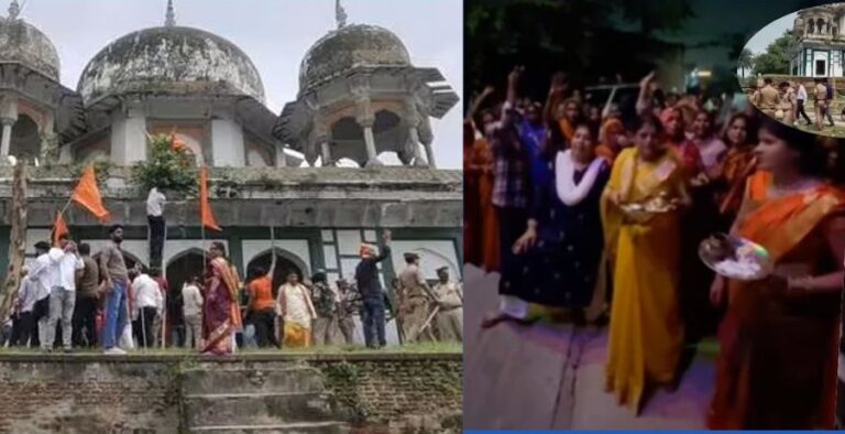 18 ನೇ ಶತಮಾನದ ಇಸ್ಲಾಮಿಕ್ ಸಮಾಧಿ ಮುಂದೆ ಪ್ರತಿಭಟನೆ; ‘ದೇವ ದೀಪಾವಳಿ’ ಹೆಸರಿನಲ್ಲಿ ಬಲಪಂಥೀಯ ಗುಂಪಿನ ಆಟಾಟೋಪ