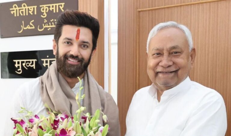 ಪಾಟ್ನಾ ನಿವಾಸದಲ್ಲಿ ಸಿಎಂ ನಿತೀಶ್ ಕುಮಾರ್ ಅವರನ್ನು ಭೇಟಿಯಾದ ಚಿರಾಗ್ ಪಾಸ್ವಾನ್