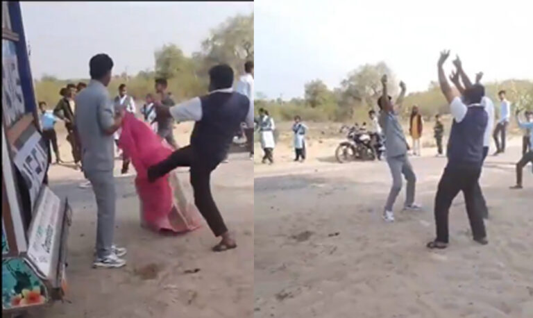 ರಾಜಸ್ಥಾನ| ಸಾರ್ವಜನಿಕ ಕಾರ್ಯಕ್ರಮದಲ್ಲಿ ವೃದ್ಧ ಮಹಿಳೆಯನ್ನು ಕಾಲಿನಿಂದ ಒದ್ದ ವ್ಯಕ್ತಿ