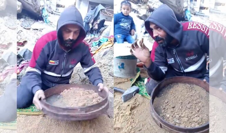 ಗಾಜಾ| ಮನೆ ಅವಶೇಷದಲ್ಲಿ ತನ್ನ ಕುಟುಂಬದ ಸದಸ್ಯರ ಮೂಳೆ ಹುಡುಕಿದ ವ್ಯಕ್ತಿ