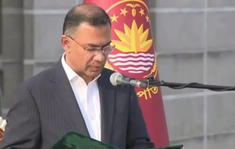 ಬಾಂಗ್ಲಾದೇಶದ ನೂತನ ಪ್ರಧಾನಿಯಾಗಿ ತಾರಿಖ್ ರೆಹಮಾನ್ ಪ್ರಮಾಣವಚನ ಸ್ವೀಕಾರ