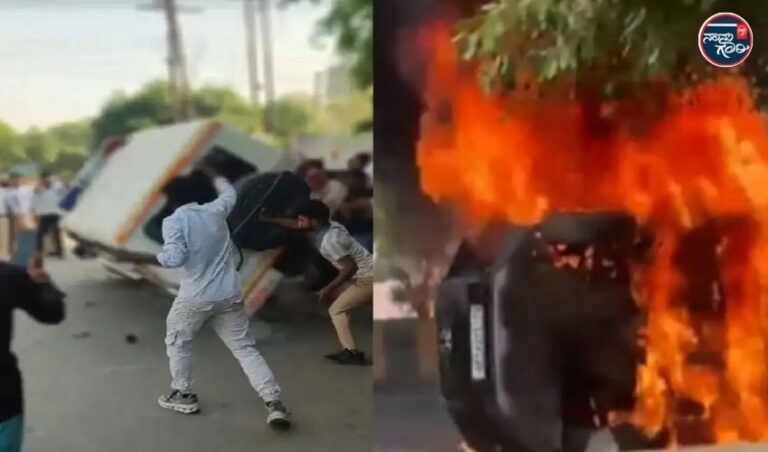 ನೋಯ್ಡಾ: ವೇತನ ಹೆಚ್ಚಳಕ್ಕೆ ಒತ್ತಾಯಿಸಿ ನಡೆದ ಕಾರ್ಮಿಕರ ಪ್ರತಿಭಟನೆಯಲ್ಲಿ ಹೆಚ್ಚಿದ ಹಿಂಸಾಚಾರ; ಕಲ್ಲು ತೂರಾಟ, ವಾಹನಗಳು ಧ್ವಂಸ