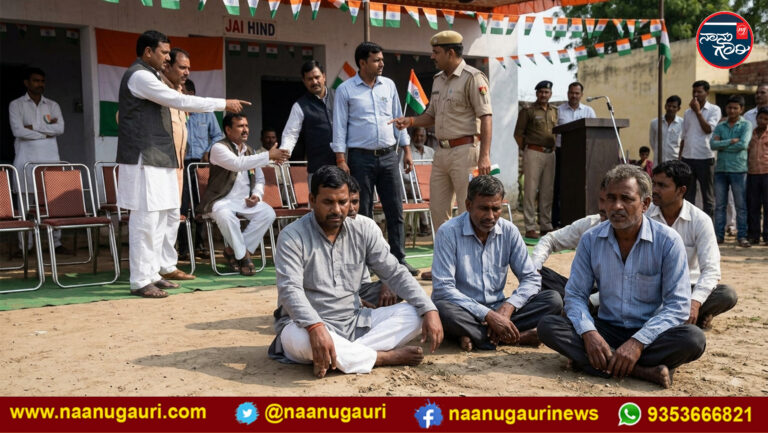 ಸ್ವಾತಂತ್ರ್ಯ ದಿನಾಚರಣೆಯಲ್ಲಿ ದಲಿತರಿಗೆ ಅವಮಾನ; ಬಲವಂತವಾಗಿ ನೆಲದ ಮೇಲೆ ಕೂರಿಸಿದ ಐವರ ವಿರುದ್ಧ ಪ್ರಕರಣ ದಾಖಲು