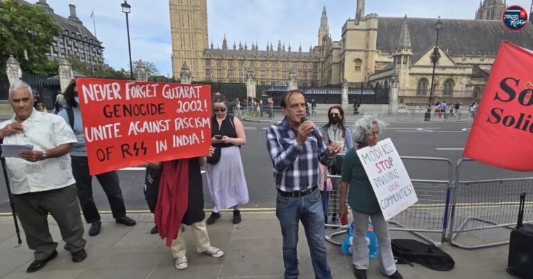 ‘ಆರ್‌ಎಸ್‌ಎಸ್‌ ಅಡಗಿಕೊಂಡಿದೆ’: ಮೋಹನ್ ಭಾಗವತ್‌ ಯುಕೆ ಭೇಟಿ ವಿರೋಧಿಸಿ ಲಂಡನ್‌ನಲ್ಲಿ ಪ್ರತಿಭಟನೆ